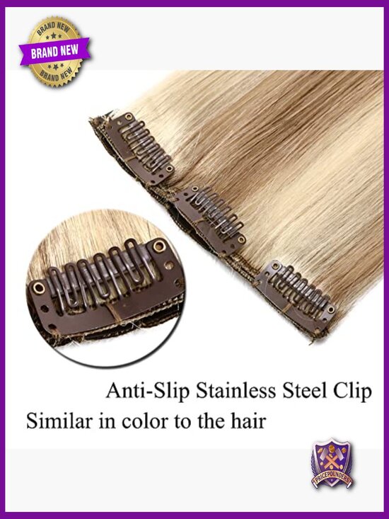 14 inch Clip In Hair Extensions Real Human Hair Straight 60g 8pcs Weft Full Head